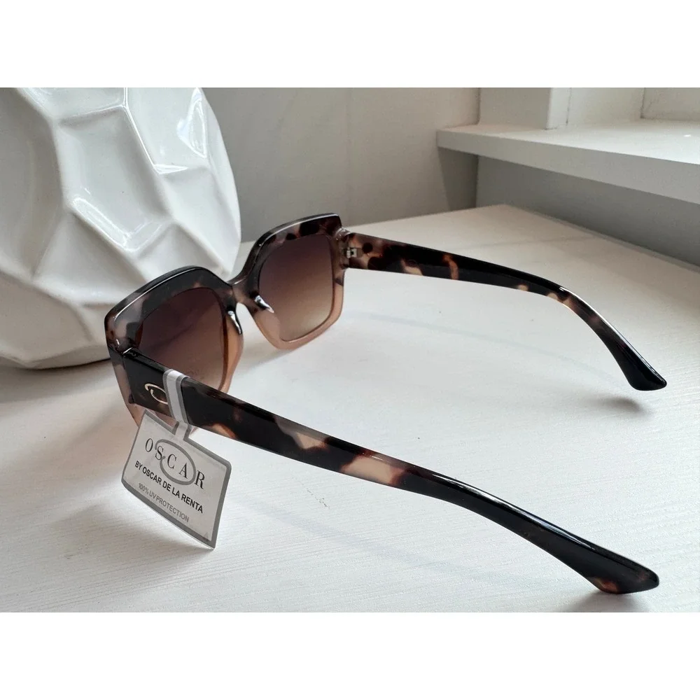 Oscar de la Renta Womens Square Ombre Tortoise Peach Sunglasses UV Protection